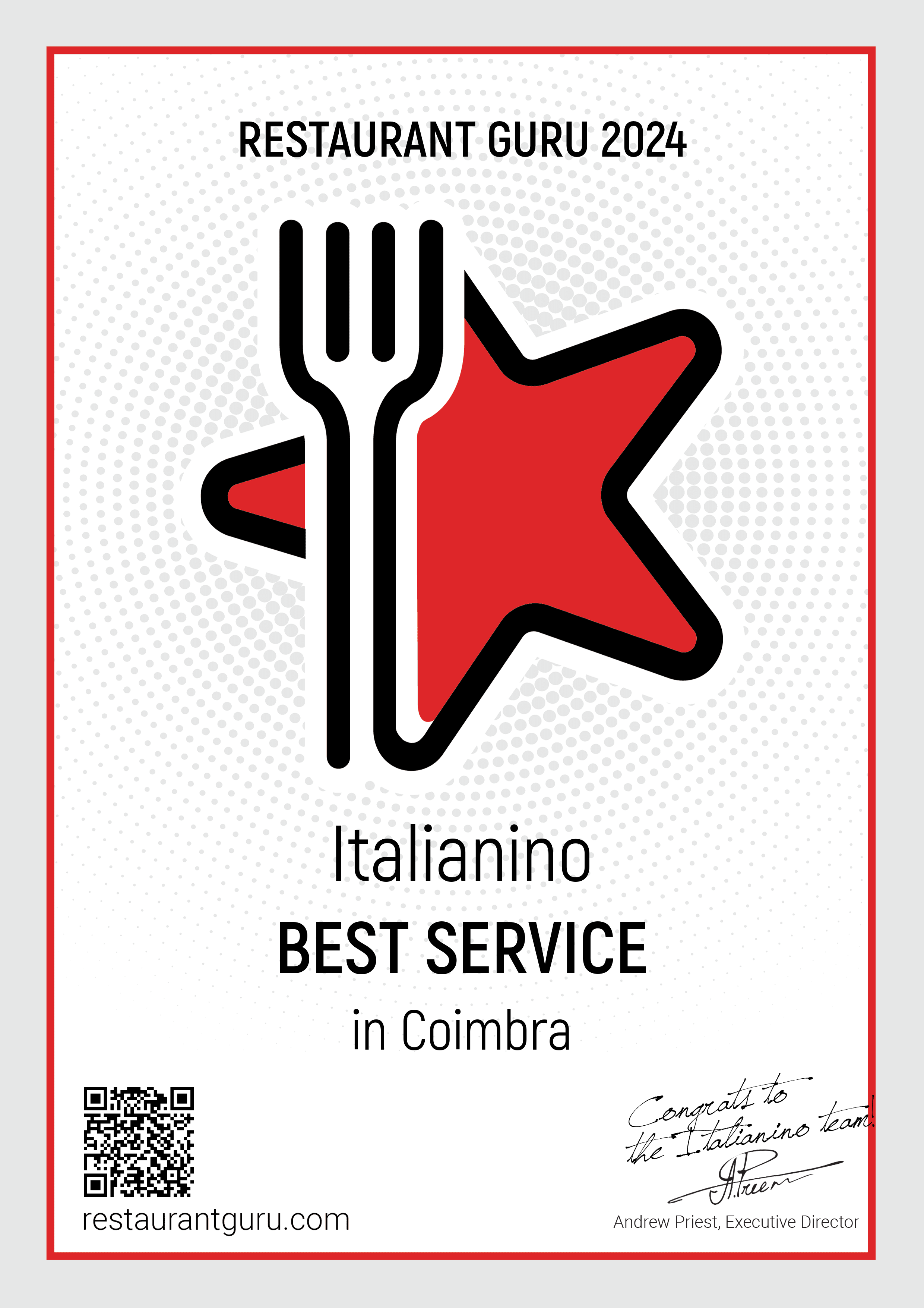 Restaurant Guru 2024 - Best Service in Coimbra